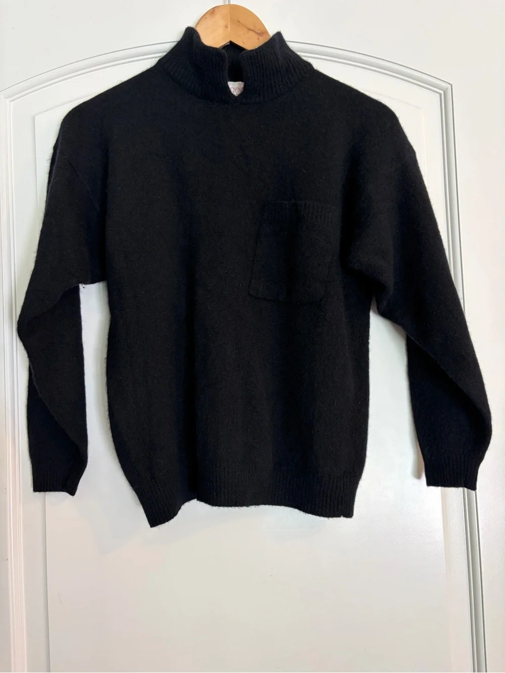 Rafaella Y2K Black Retro Lambswool Angora Rabbit Hair Sweater Top Women’s Small